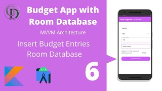 Insert Budget Entries in Room DB - Budget Application with Room Library & MVVM Architecture Android