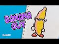 Como dibujar banana guy  stumble guys pixel art  pixelados