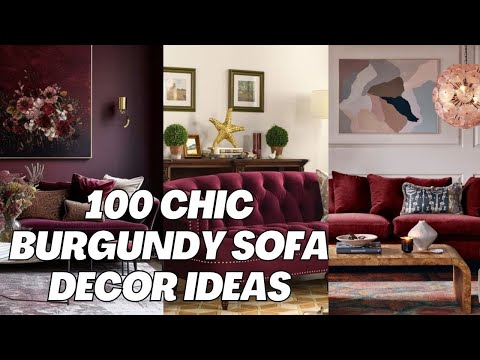 100 Chic Burgundy Sofa Ideas for Living Room Decorations. Burgundy Color Decor in Living Room.