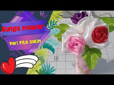 Pola bunga mawar dari pita satin - YouTube