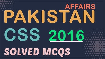 CSS Pakistan Affairs Past Paper 2016