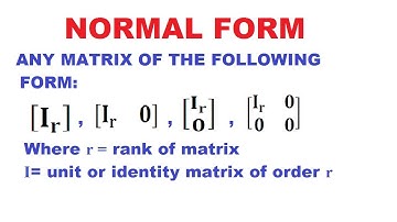 #06 Normal form of matrix in Hindi | Rank of matrix by using Normal Form in Hindi  | canonical form