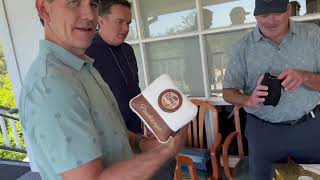 Play With Pete Invitational Pasatiempo: The Gents Open Their PRG Golf Headcover Swag for the Day