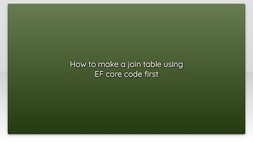 How to make a join table using EF core code first