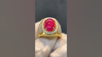nhẫn nam màu đẹp chất đẹp hàng ruby Yên Bái đỏ lửa mạnh lên mẫu nhẫn cực sáng nổi bật