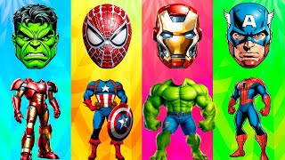 TEBAK GAMBAR | DRAGON vs  SUPERHEROES‍♂ Dancing Hulk Spider Man Iron Man