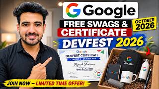 Google Free Swags & Certificate for Everyone! Google DevFest 2026 Registration in October 2026