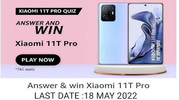 Amazon Funzone Xiaomi 11T Pro 5G Quiz Answers Today|22 April 2022 | Daily Quiz Time