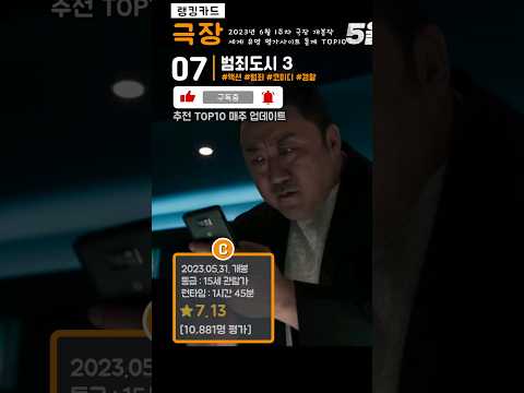 2023년 6월 1주차 극장(영화관) 개봉영화 TOP10 추천통계순위