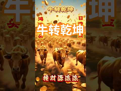 牛转乾坤 鸿运当头 日进斗金 财源滚滚 财神爷 见者好运 吸引力诸法则 诸事顺利