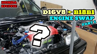 ||HONDA EF9/ED7 CIVIC & CRX|| It's Finally Happening!🙌🏼 ENGINE SWAP ‼️⚡D16Y8 ➡️ B18B1 - Part 1