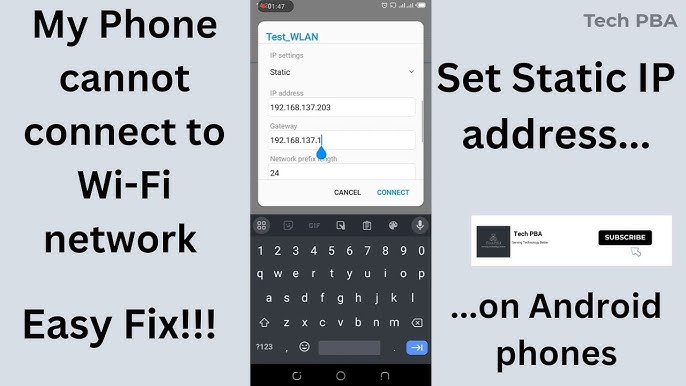 Android static IP settings drone wifi network configuration
