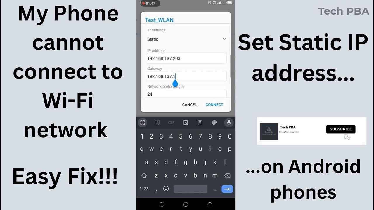My phone cannot connect to wifi network easy fix How to set a static
