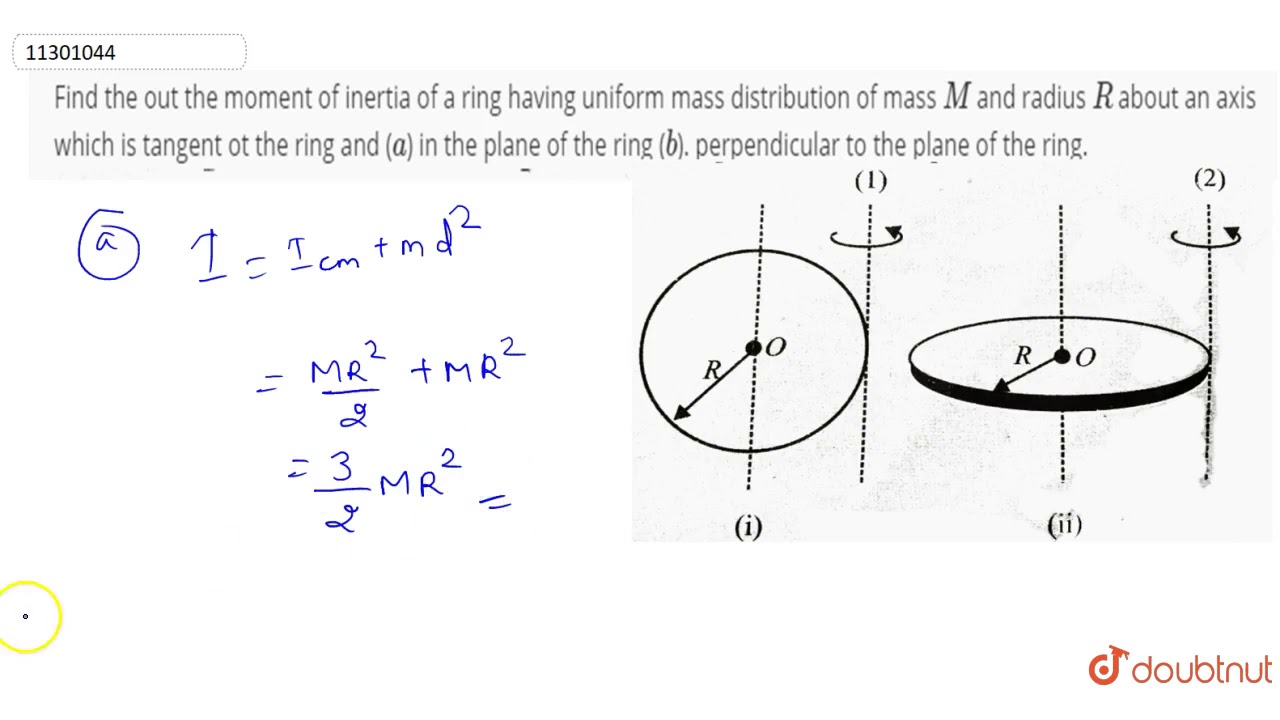 Mass and diameter of a ring is 2 kg and 1 m respectively. The moment of  inertia - NEETLab