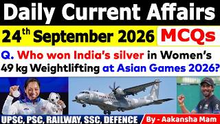 24th September 2026 Current Affairs🔥 | Daily MCQs | Today’s Most Important MCQs #currentaffairs2026