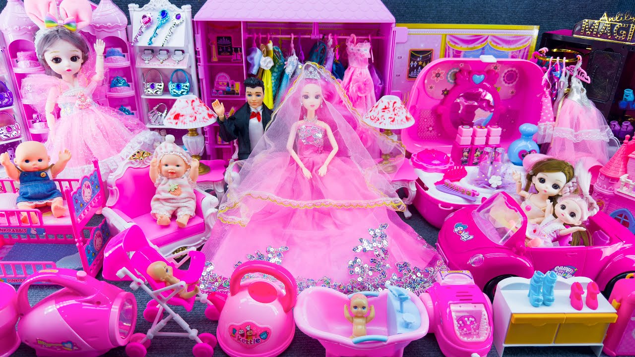 20 Minutes Satisfying With Unboxing Barbie Princess Wedding Dress Up Playset ASMR | Review Toys