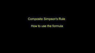 Composite Simpsons Rule - how to use the formula