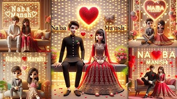 How To Create Couple Wedding Name Phato Editing | Valentine