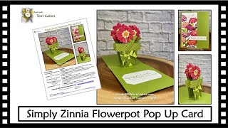 Simply Zinnia Flowerpot Pop Up Card with FREE PDF Project Sheet