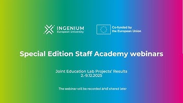 Special Edition Staff Academy Webinar: Joint Education Lab Projects
