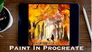 How to Draw Fall Landscape in Procreate iPad Tutorial| Paint with Basic Brushes |The ProArt