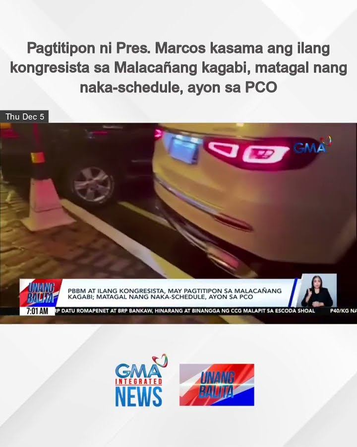 Pagtitipon ni Pres. Marcos kasama ang ilang kongresista sa Malacañang kagabi,... | Unang Balita