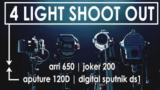 4 Light Shoot Out Arri 650 K5600 Joker 200 Aputure 120D Digital Sputnik Ds1