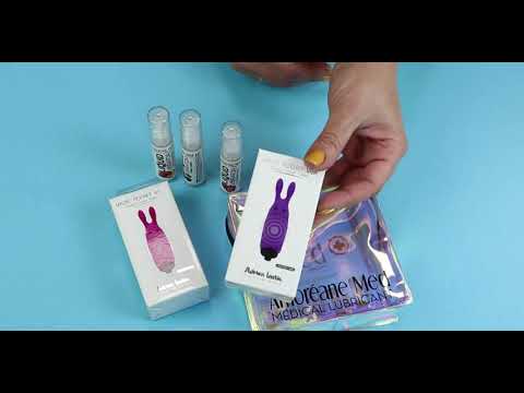 Набор из 3-х вкусов стимулирующего лубриканта Amoreane Med (3х10мл) и вибропули Adrien Lastic Purple