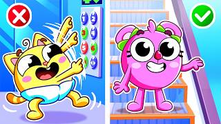 elevator escalator safety rules mall adventure kids songs