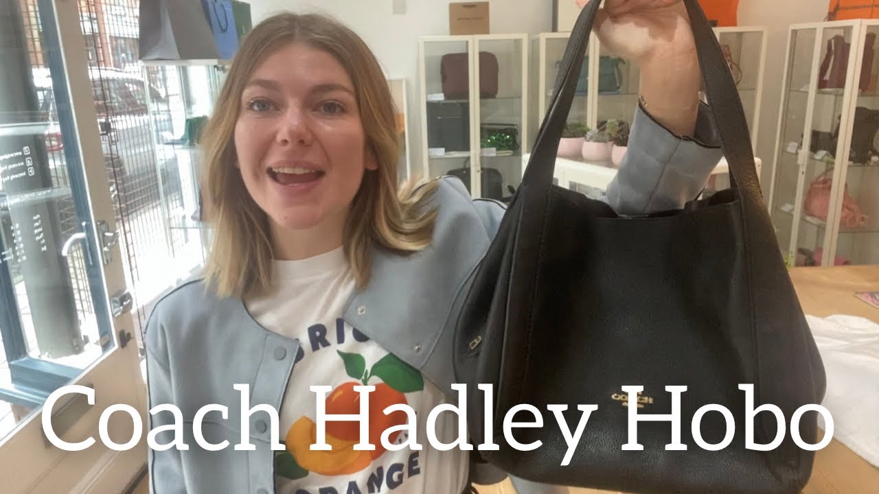 Coach Hadley 21 Leather Hobo Bag - Black