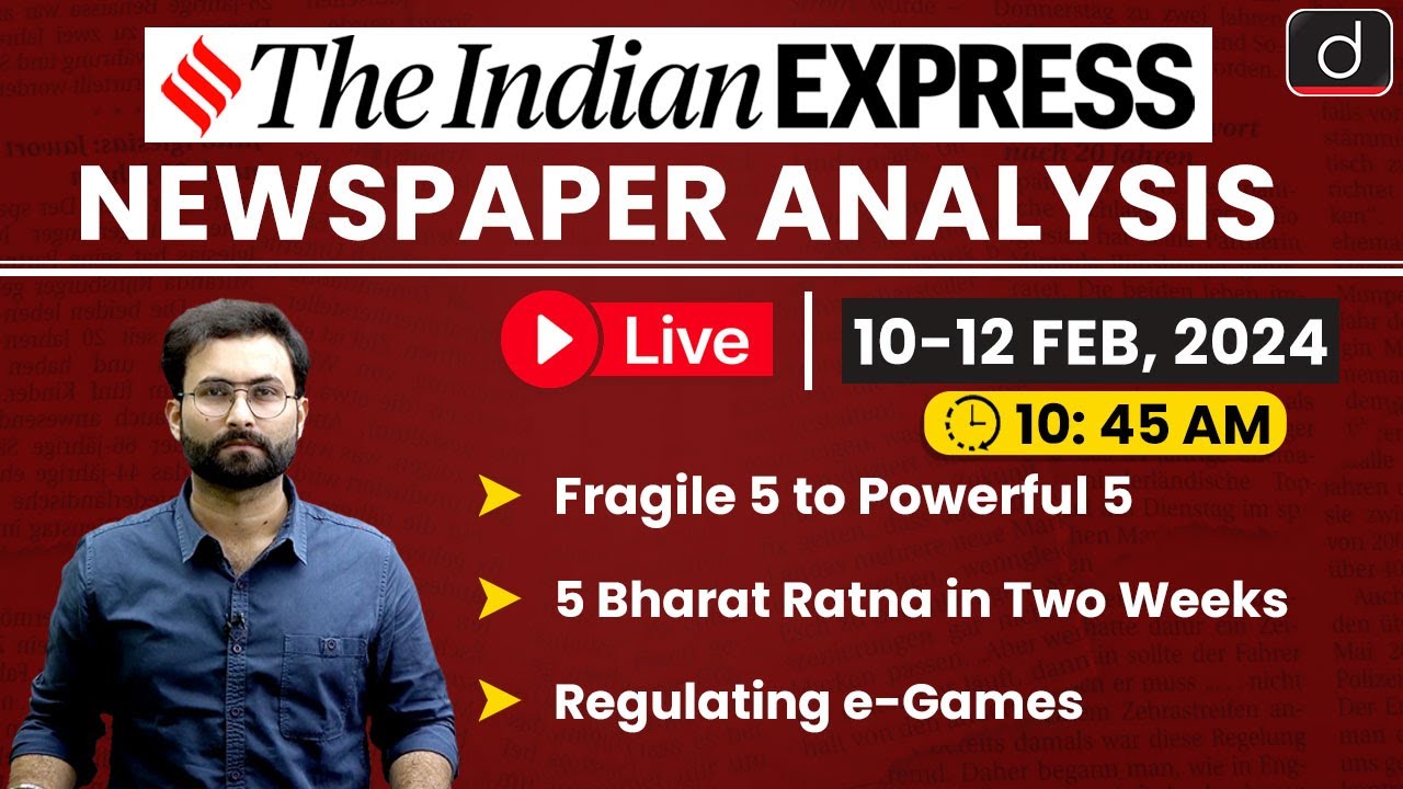 Newspaper Analysis | The  Indian Express | 09 Feb 2024 | Drishti IAS English - Watch on YouTube