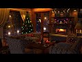 Christmas Cabin ambience | Tree & Snowstorm & Crackling Fireplace Sounds 8 Hours