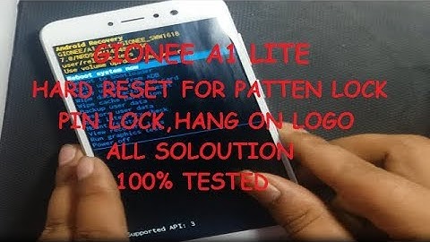 GIONEE A1 LITE HARD RESET FOR PATTEN LOCK SOLUTION ANDROID 7.0