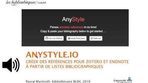 Anystyle.io : créer des références pour Endnote et Zotero à partir d