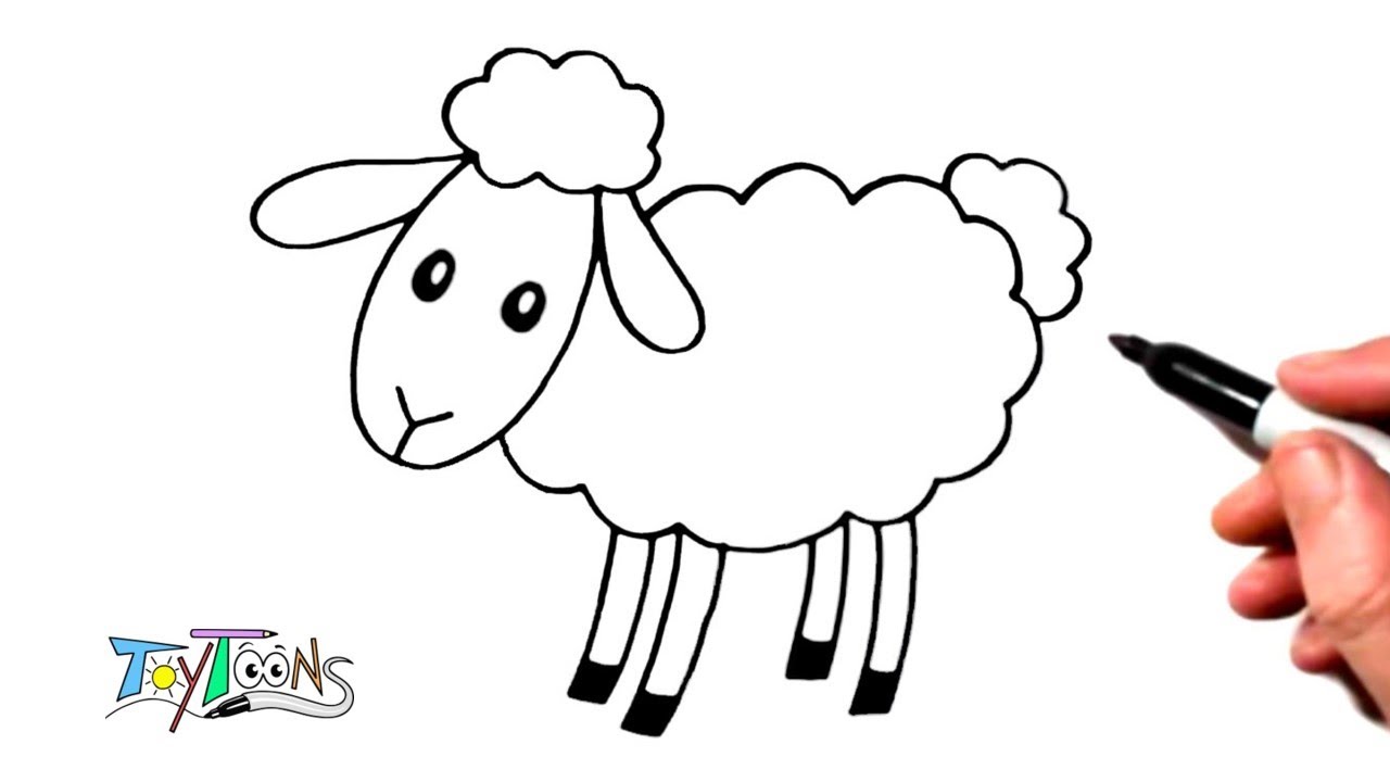 How to Draw a Sheep | Easy Step by Step Drawing Guide Tutorial - YouTube