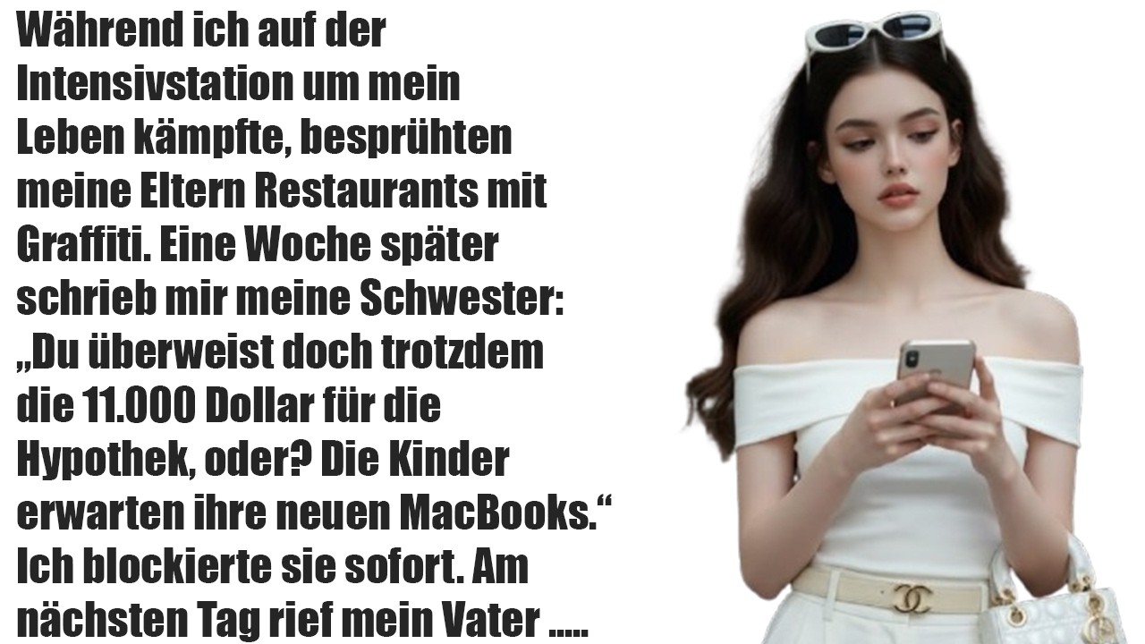 Während ich auf der Intensivstation ums Überleben kämpfte, markierten meine Eltern Restaurants…