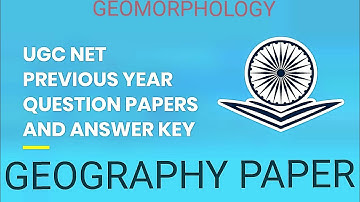 Geomorphology important MCQ for NET EXAM 2020.