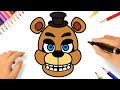 HOW TO DRAW FREDDY FAZBEAR EASY | FIVE NIGHTS AT FREDDYS