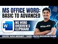 MS Word Full Course | Overview of MS Word & Clipboard | Basic to Advanced | Sharan Janginamath