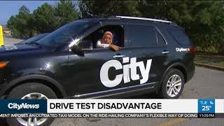 At a scarborough drivetest centre, some parking spots are in narrow
section of laneway which many instructors say is putting new drivers
an unfair disad...