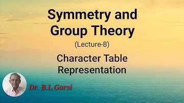 Symmetry and group theory lecture- 8,Character Table Representation