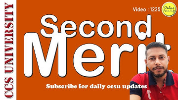 Second Merit CCS University 2023-24 | Online Form Info