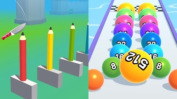 Slice it All Vs Ball Run 2048 🔥❤️‍🔥⚡️Very Satisfying And Relaxing ASMR Gameplay Android, iOS