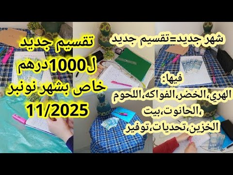 شهر جديد تقسيم جديد تقسيم الميزانية 1000درهم