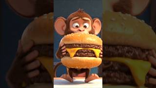 🐒🍔 Monkey Orders a Giant Burger | #monkey