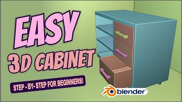 Blender Beginner Tutorial | Easy 3D Cabinet With Sliding Drawers (Satisfying Step by Step)