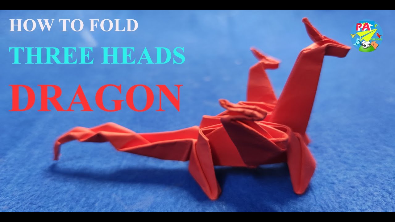 Cách gấp con rồng ba đầu|Xếp giấy Origami - youtube
