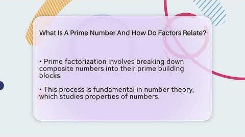 What Is A Prime Number And How Do Factors Relate? - The Numbers Channel