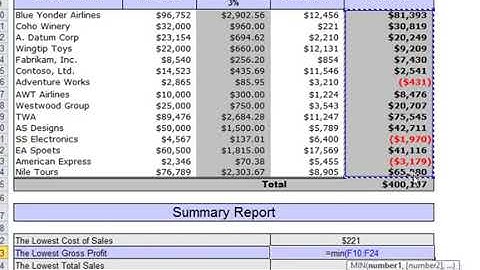 Advanced Excel 2010 Video 14 Min Function Mr Ahmed Hafez   YouTube