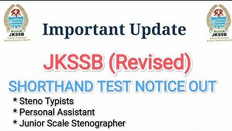 #jkssbfreshupdates #jkssbshorthandtest| JKSSB REVISED SCHEDULE NOTICE OUT FOR SHORTHAND TEST